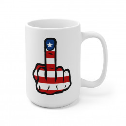 American Finger on white Mug 15oz